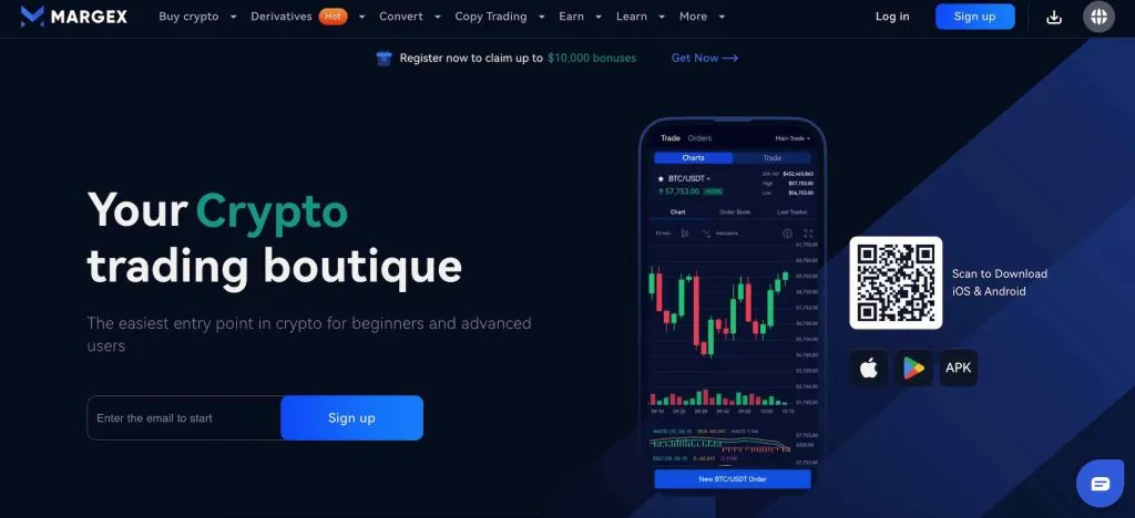 kryptoburza bez KYC Margex
